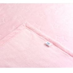 Inny Fleecová deka s hvězdami 140x200 pudrově růžová - KXD-PM-1-PP
