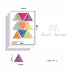 Funlife Samolepky do pokojíčku vícebarevné trojúhelníky 5 cm