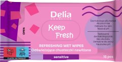 DELIA COSMETICS Keep Fresh Osvěžující vlhčené ubrousky - Sensitive 1Op.-15ks