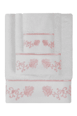 Soft Cotton Soft Cotton Dárková sada ručníků a osušek DIARA Bílá / růžová výšivka