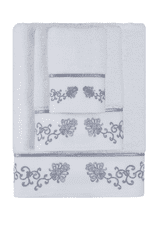 Soft Cotton Soft Cotton Osuška DIARA 85x150 cm Bílá / růžová výšivka
