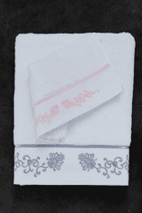 Soft Cotton Soft Cotton Osuška DIARA 85x150 cm Bílá / růžová výšivka