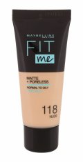 Maybelline 30ml fit me! matte + poreless, 118 nude, makeup