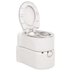 Vidaxl Integrovaná kempingová toaleta bílá 24+17 l HDPE a ocel
