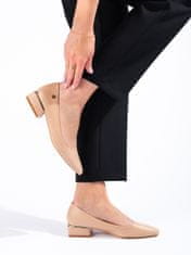 Vinceza Jedinečné dámské baleríny hnědé bez podpatku + Ponožky Gatta Calzino Strech, odstíny hnědé a béžové, 36