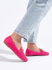 Amiatex Jedinečné růžové mokasíny dámské bez podpatku + Ponožky Gatta Calzino Strech, odstíny růžové, 39