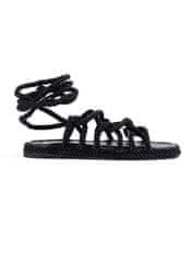 Amiatex Komfortní dámské černé sandály bez podpatku, černé, 39
