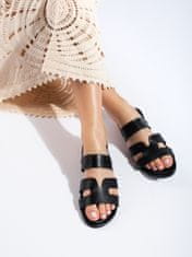 Amiatex Výborné sandály černé dámské bez podpatku, černé, 37