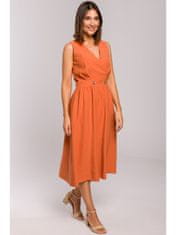 Style Stylove Dámské midi šaty Moloyde S224 pomerančová L