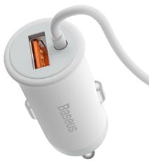 BASEUS CW01 magnetický držák do auta s bezdrátovým nabíjením (do ventilační mřížky) s USB-A nabíjecím adaptérem 15W+25W bílá, SUCX040002