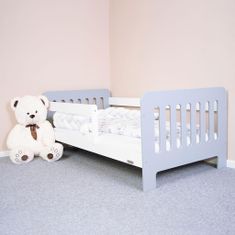 NEW BABY Dětská postel se zábranou ERIK 160x80 cm bílo-šedá
