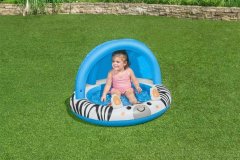 Bestway Dětský nafukovací bazén se stříškou a nafukovacím dnem Zebra
