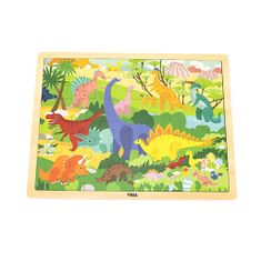 Viga Dřevěné puzzle 48 dílků Dinosauři