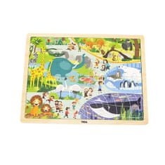 Viga Dětské dřevěné puzzle Zoo 48 dílků