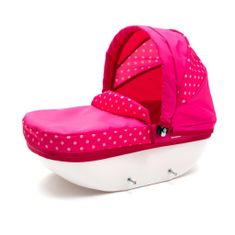 NEW BABY Dětský kočárek pro panenky COMFORT růžový s puntíky