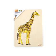 Viga Dětské dřevěné puzzle vkládačka Montessori Žirafa