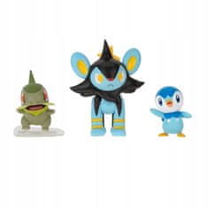 Jazwares Pokémon Battle Set akční figurky Axew, KLuxio a Piplup