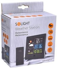 Solight meteostanice, barevný LCD, teplota, vlhkost, RCC, černá, TE80