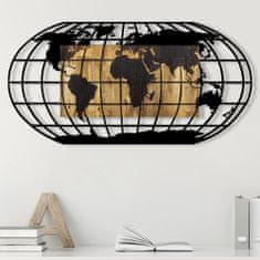 ASIR GROUP ASIR Nástěnná dekorace WORLD MAP dřevo kov černá