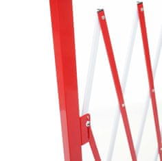 MCW Bariérová mříž B34, nůžková ochranná mříž plotu roztažitelná, hliníková červeno-bílá ~ výška 153 cm, šířka 36-300 cm