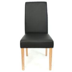MCW Sada 6 židlí do jídelny Kuchyňská židle Židle M37 ~ umělá kůže matná, černá, světlé nohy