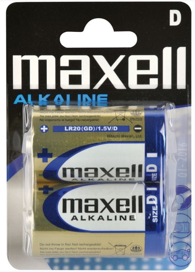 Levně Maxell baterie LR20 2BP D Alkaline (LR20/2BP)