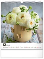 Grooters Nástěnný kalendář Květiny 2024, 30 × 34 cm