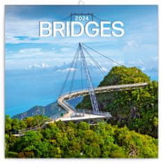 Presco Publishing Poznámkový kalendář Mosty 2024, 30 × 30 cm
