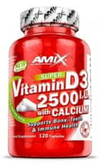 Amix Nutrition Vitamín D3 2500 I.U. s vápníkem 120 kapslí