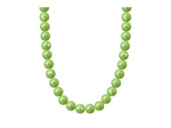 Perlový náhrdelník s umělými perlami - světle zelené barvy 6000657-5 Průměr perly: 1 cm