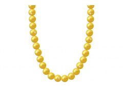 Perlový náhrdelník s umělými perlami - žluté barvy 6000657-1 Průměr perly: 6 mm