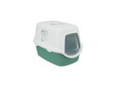 Trixie WC VICO kryté s dvířky s potiskem, bez filtru 56 x 40 x 40 cm, zelená/bílá