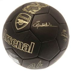 FotbalFans Fotbalový míč Arsenal FC, černý, zlatý znak, podpisy, vel. 5