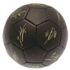 FotbalFans Fotbalový míč Arsenal FC, černý, zlatý znak, podpisy, vel. 5