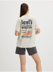 Krémové dámské tričko s potiskem Levi's S