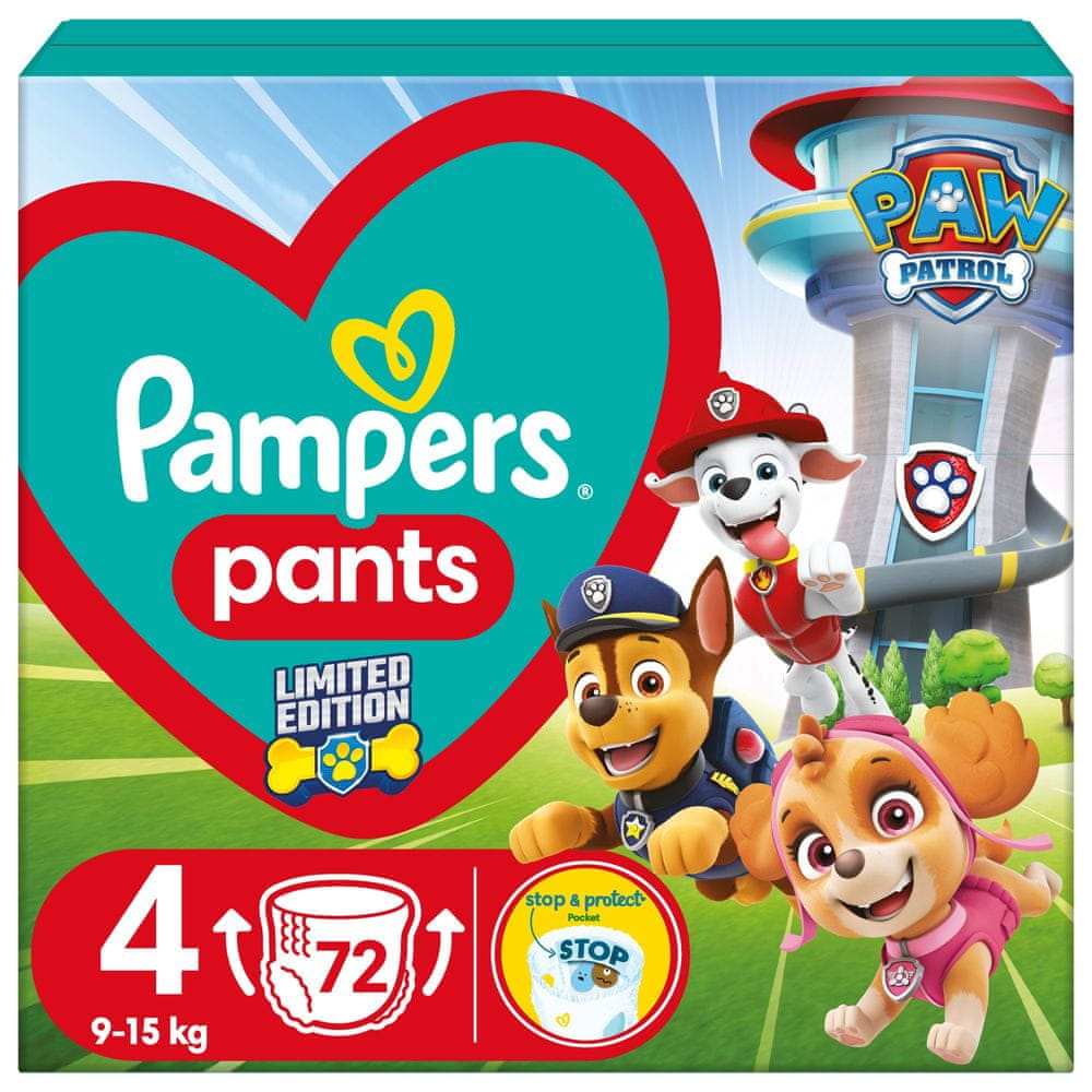 Levně Pampers Active Baby Pants Paw Patrol Kalhotkové plenky vel. 4 (72 ks plenek) 9-15 kg