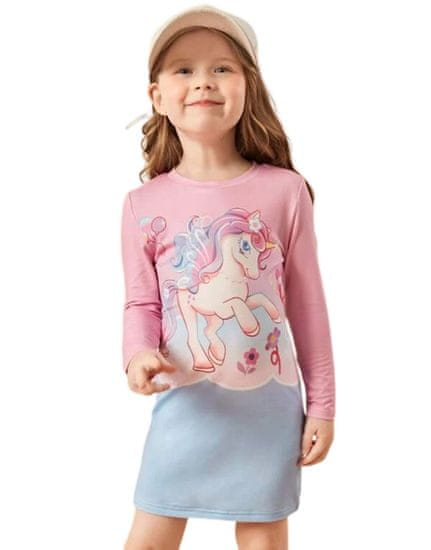 Unicorn Dětské sportovní šaty s dlouhým rukávem vel. 104 - Jednorožec