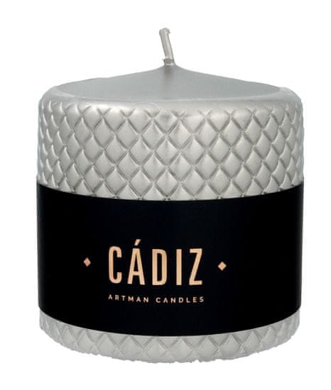 Artman Vánoční dekorativní svíčka Cadiz Cylinder Small Silver