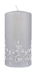 Artman Vánoční dekorativní svíčka Tiffany Cylinder Medium Silver
