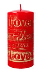 Artman Krásná červená cylindrická střední dekorativní svíčka