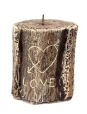 Artman Valentýnská dekorativní svíčka Stump Wide Brown