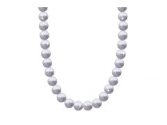 Perlový náhrdelník s umělými perlami - stříbrné barvy 6000657-8 Průměr perly: 6 mm