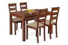 Autronic Dřevěná jídelní židle Jídelní židle, masiv buk, barva třešeň, látkový béžový potah (BC-2603 TR3)