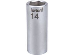 Fortum Hlavice nástrčná (4701527) hlavice nástrčná prodloužený, 1/4&quot;, 14mm, L 50mm, 61CrV5