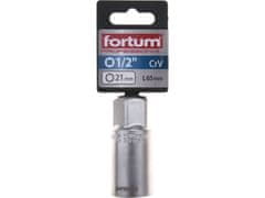 Fortum Hlavice nástrčná (4700901) hlavice nástrčná na zapalovací svíčky, 1/2&quot;, 21mm, L 65mm, 61CrV5