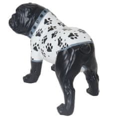 MCW Dekorativní figurka buldočka 24cm, polyresinová socha psa, interiér/venkov, ručně malovaná s bundou