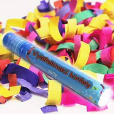 PartyDeco Nejlevnější vystřelovací konfety 40cm - barevné konfety ( 1 ks )
