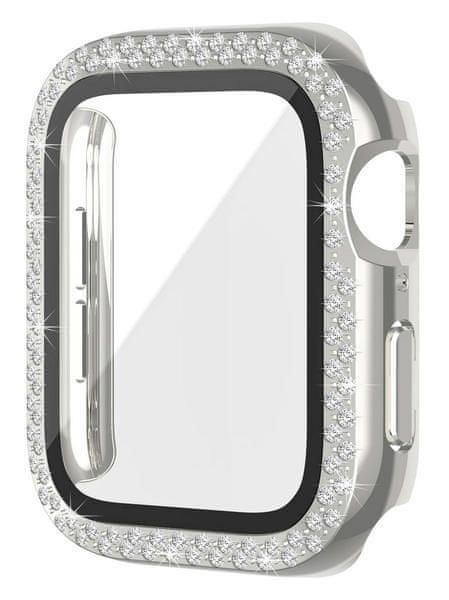 Levně Worryfree Bling Bumper Case Apple Watch 45mm, Silver