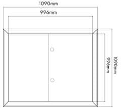 BOBIMARKET revizní dvířka s kovovým krytem a zámkem 100x100cm