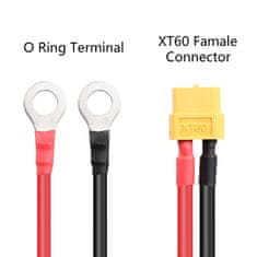 YUNIQUE GREEN-CLEAN XT60 A O Ring Koncový kabel, XT60 samice O Ring konektor kabel, s 1Mt 12AWG křemíkový drát, pro RC Lipo baterie FPV Drone Racing (1Mt)